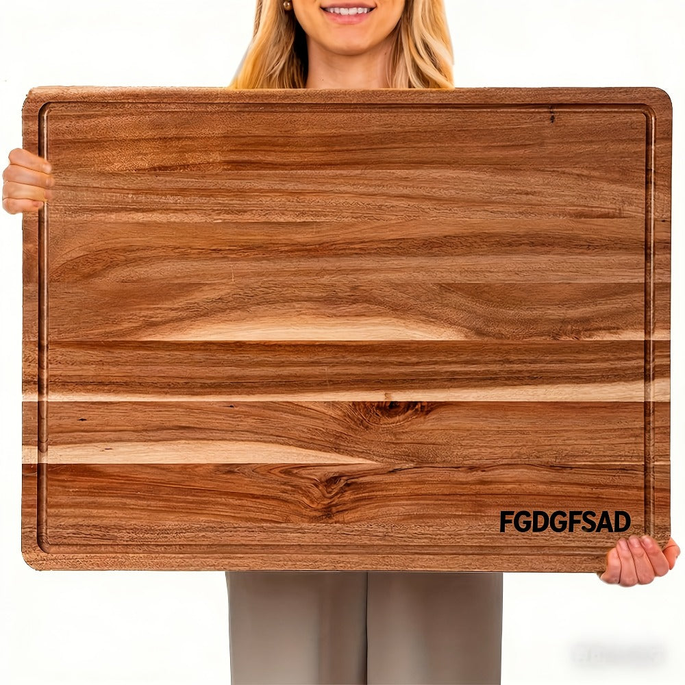 Large Bamboo Wood Cutting Board with Juice Groove Thick Butcher Block for Kitchen Cheese Charcuterie Food Prep Serving Board Multiple Sizes