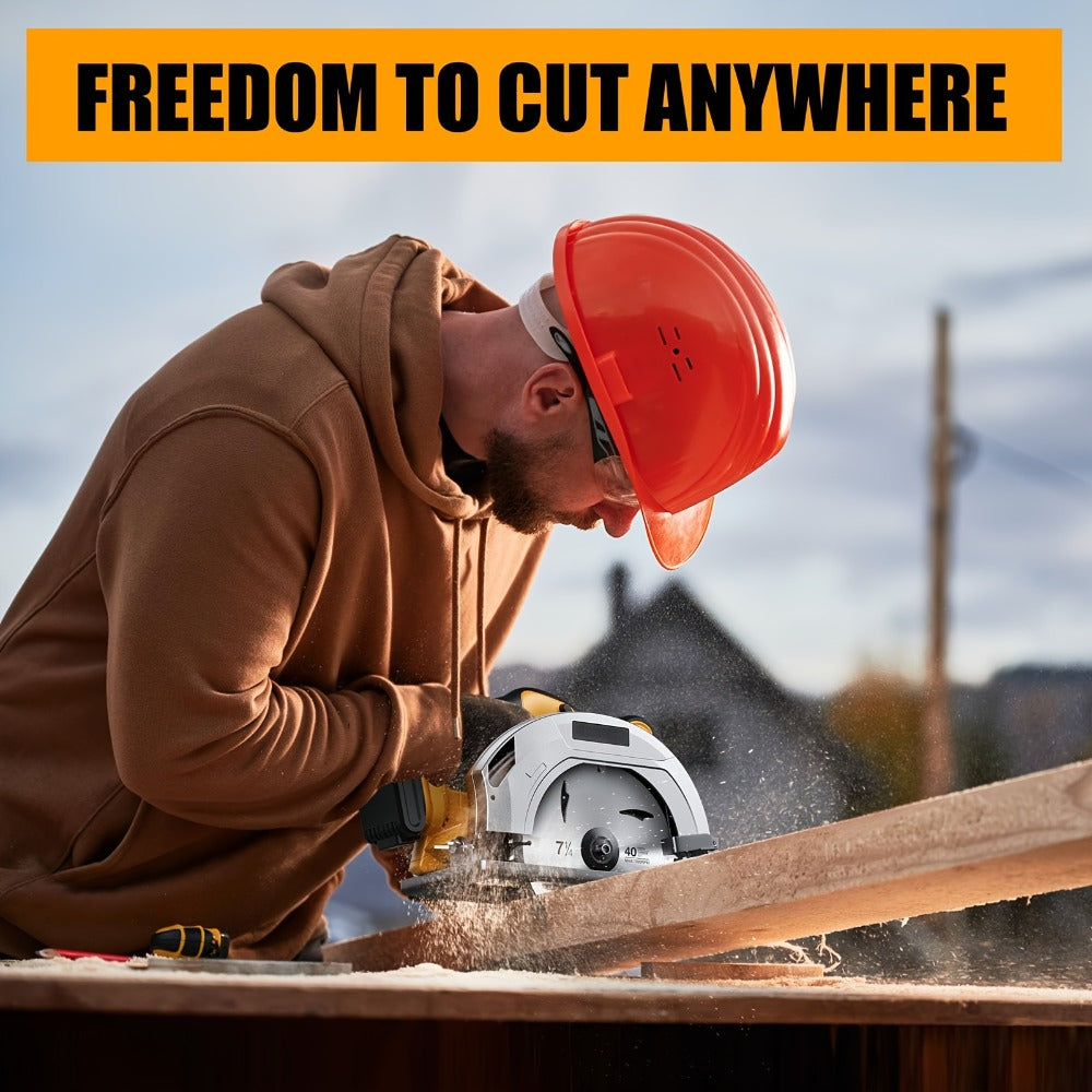 Brushless Cordless Circular Saw for Dewalt 20V MAX Battery - 7-1/4 Inch 0-50¡ã Bevel Cut Electric Saw with Saw Blades Included