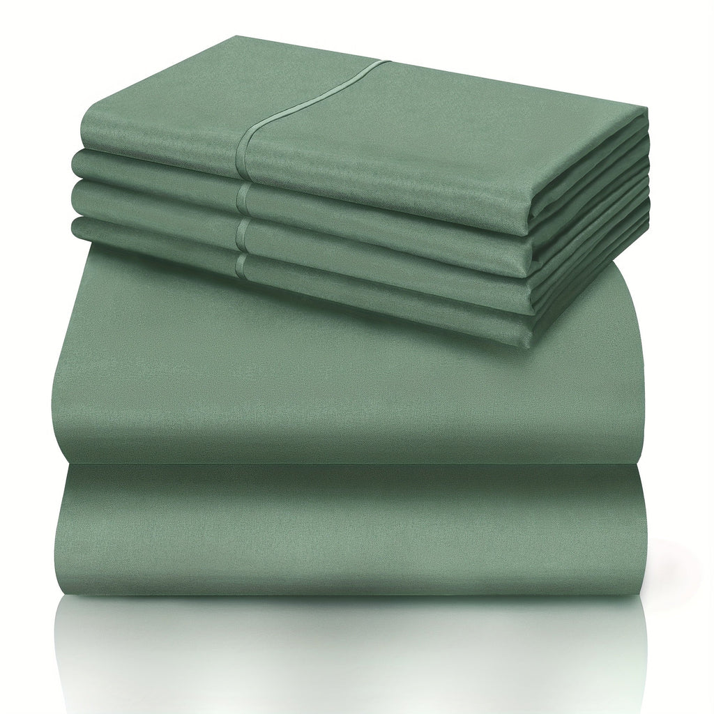 California King Sheet Set 6-Piece Breathable Cooling Bed Sheets Ultra-Soft Hotel Luxury Microfiber 18 Inch Deep Pocket Wrinkle Fade Resistant Flat Sheet Fitted Sheet 4 Pillowcases Multiple Colors