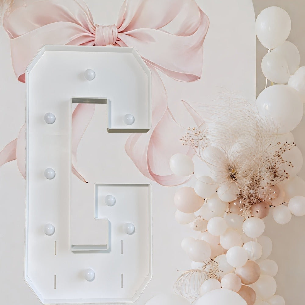 Marquee Letter Lights 3ft LED Light Up Letters for Weddings, Proposals & Celebrations - Cool White Lighted KT Board DIY Display Frame
