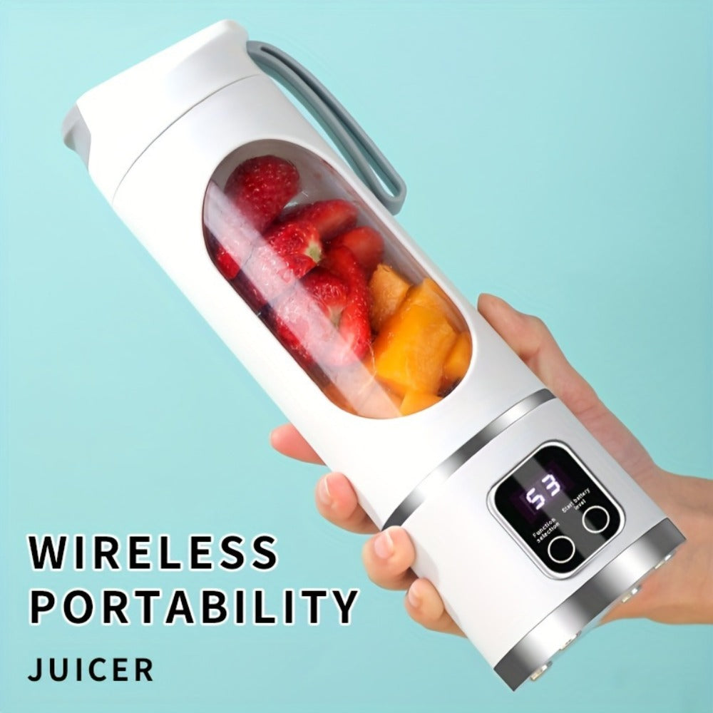 Portable USB Rechargeable Blender with LED Display ¨C 15oz Personal Smoothie Blender for Shakes, Milkshakes & Fresh Juice, Compact Mini Blender for Home Gym Office & Travel, BPA-Free Cup