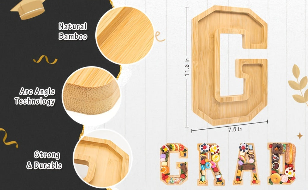 Graduation Charcuterie Board Decorations 4pcs Wooden Number Box with 14 Balloons ¨C 2026 GRAD Fillable Party Supplies