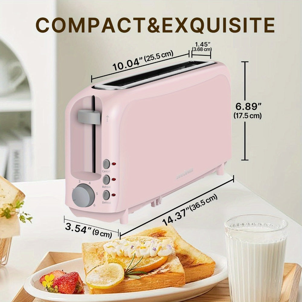 2-Slice Toaster ¨C 6 Shade Settings, Cancel, Reheat & Defrost Functions, Removable Crumb Tray, 750W Compact Design for Bread, Waffles & Bagels, Available in Red, White, Black, Yellow, Pink & Blue
