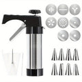Cookie Press Biscuit Machine 8pcs, Heavy Duty Manual Spanish Cookie Maker with 8 Discs, No Electricity Required, Three-Stable System, Easy to Clean, for Home and Commercial Kitchen Pastry Baking