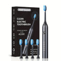 Sonic Electric Toothbrush ¨C 5 Vibration Modes, Soft Bristle, Type-C Fast Charging, Waterproof, Deep Clean & Teeth Whitening Rechargeable Power Toothbrush for Men & Women, 4 or 8 Brush Heads