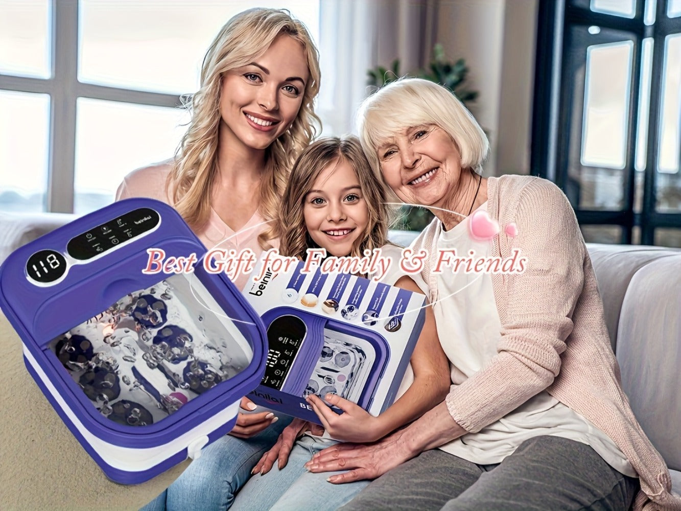 Foot Spa Bath Massager with Heat and Bubbles ¨C Foldable Electric Foot Soak Tub with Automatic Heating, Bubble Massage, Relaxation Therapy for Home Use