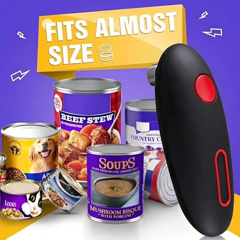 Electric Can Opener, One-Click Auto Shut-Off with Smooth Edge Cut ¡ª Safe & Easy for Elderly, Arthritis, Weak Grip | Fits All Round & Oval Cans | Great Gift for Home, Camping & Kitchen