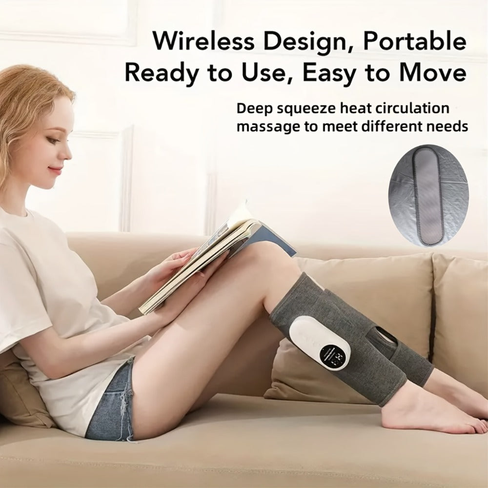 Air Compression Leg Massager ¨C Cordless Calf & Foot Massager with 3 Intensity Levels for Legs, Thighs, Knees & Feet | Circulation Booster, Holiday Gift for Women & Men