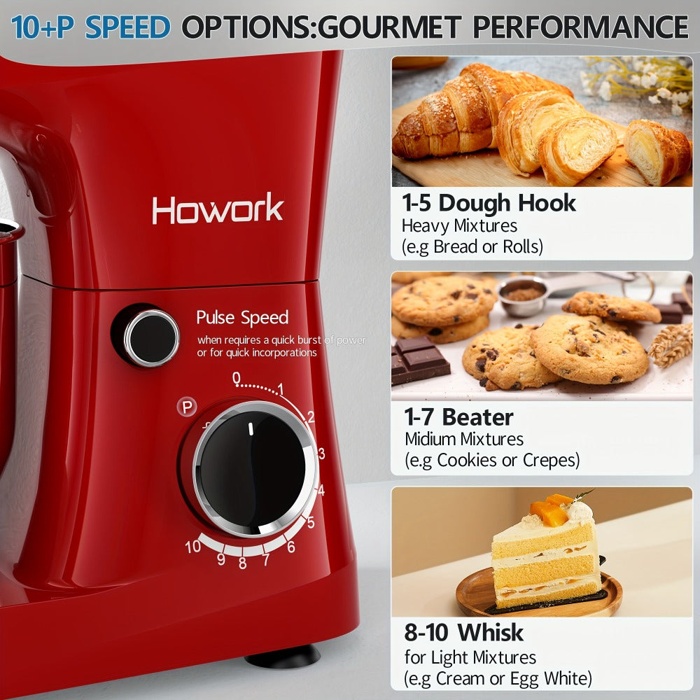 Stand Mixer 5QT, 10-Speed Electric Kitchen Mixer with Dough Hook, Flat Beater, Wire Whip & Pouring Shield ¡ª Dishwasher-Safe Attachments for Baking, Bread, Cake & Cookie Dough