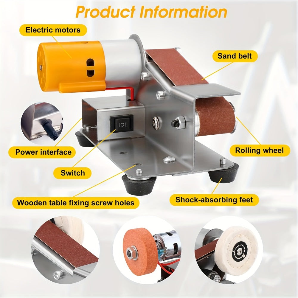 Electric Bench Grinder & Knife Sharpener - 15¡ã Angle 7-Speed Tabletop Sanding Machine for Woodworking, Metal Grinding & Knife Making