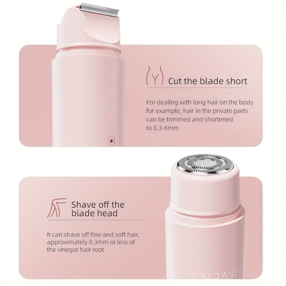 Electric Epilator for Women Double Head USB Rechargeable Painless Hair Removal Shaver Bikini Trimmer Body Private Area Grooming Device