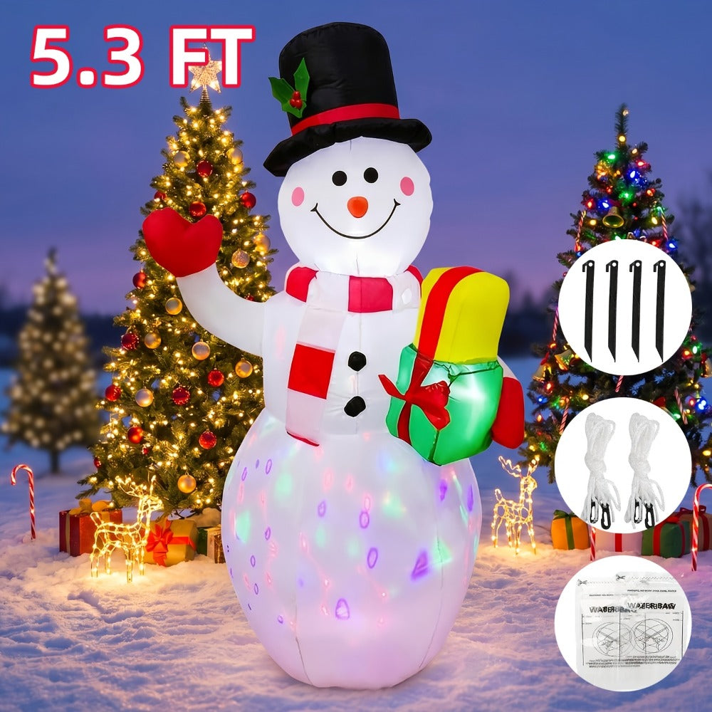 Christmas Inflatable Decoration with LED & Music ¨C Head-Shaking Santa Claus on Polar Bear or Snowman, 7FT Blow Up Yard Decor with Recording Function, IP55 Outdoor Garden Lawn Party