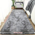 Tie-Dye Plush Fluffy Mat Absorbent Non-Slip ¨C Luxury Soft Bathroom Rug for Living Room & Bedroom, Modern Home Decor Floor Mat, 31.5x78.7 in ¨C Light Grey, Dark Gray, Light Pink, Black