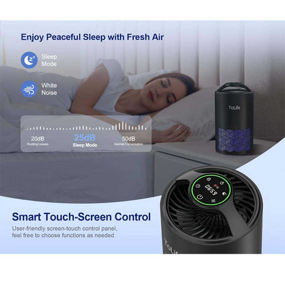 H13 True HEPA Air Purifier for Bedroom Large Room with Scent Diffuser Ultra Quiet 25dB Removes Pet Hair Smoke Dust Odors