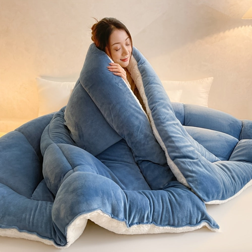 Sherpa Fleece Comforter Set Extra Thick Plush Microfiber Reversible Soft Warm Luxury Bed Blanket Twin XL Full Queen King 10 Colors Lightweight Cozy Bedding