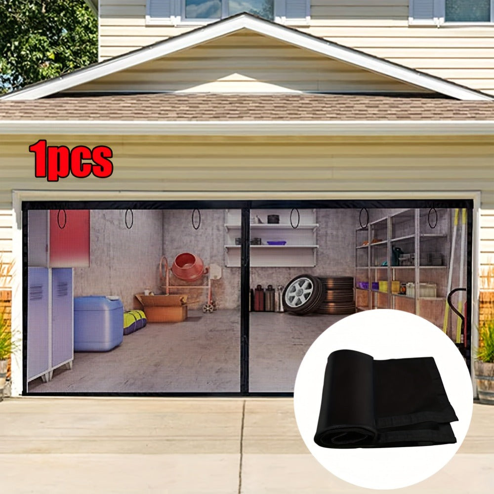 Garage Screen Door Magnetic Closure Heavy Duty Mesh Screen for 2-Car Garage, Hands-Free Walk-Through, Weather Resistant Pest Proof Bug Barrier, Easy Install, Fits Single & Double Garage Door Openings