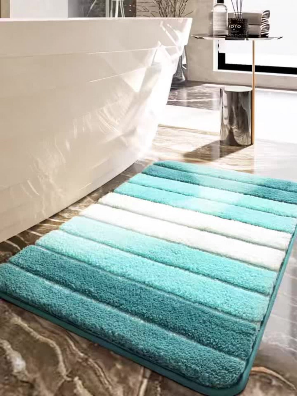 Chenille Bath Rug Non-Slip Absorbent Bathroom Mat ¨C Extra Thick 1850g/©O Plush Washable Floor Mat for Bathroom Shower