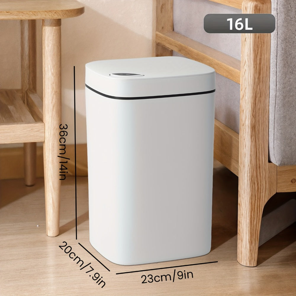 Motion Sensor Trash Can Touchless ¨C Smart Hands-Free Trash Bin with Sealing Lid & Odor-Blocking Technology, Trash Bag Fixing Ring, Easy Clean Durable Design for Kitchen, Office & Bathroom