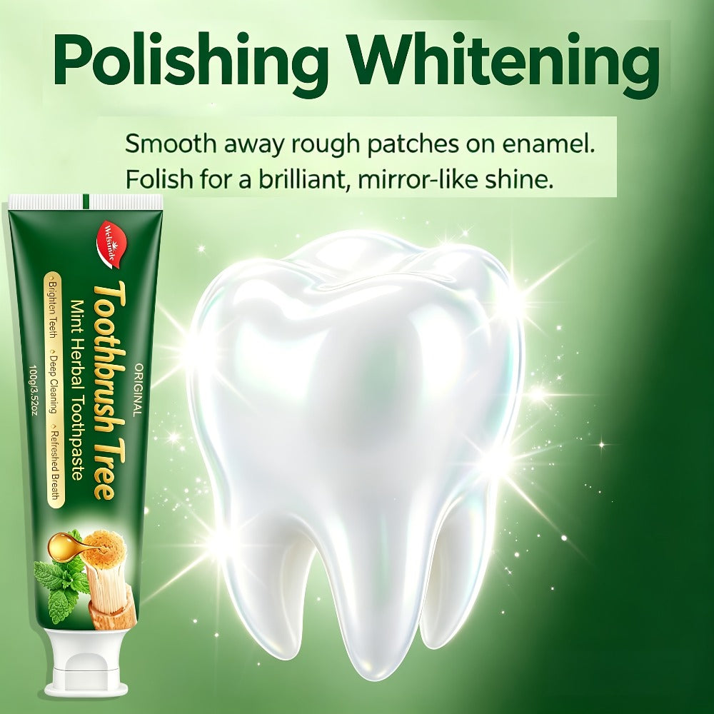 Natural Toothpaste 3-Pack ¨C Herbal Mint Formula for Sensitive Gums & Teeth, Long-Lasting Freshness, Gentle Deep Cleaning Dental Care for Men & Women, Sleek Tube Design with Natural Ingredients