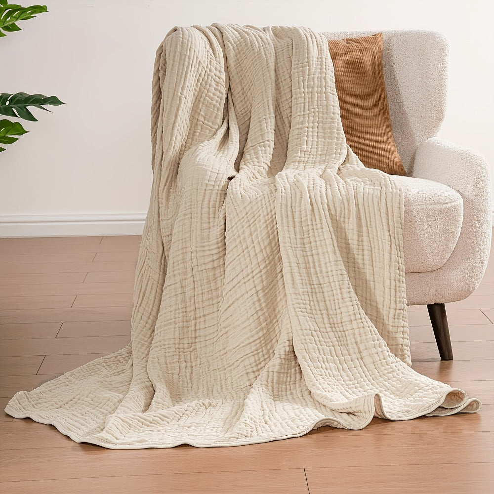Morandi Cotton Muslin Blanket 6-Layer ¨C Soft Gauze Throw for Couch & Bed, Lightweight Breathable All Season, Machine Washable, 6 Colors