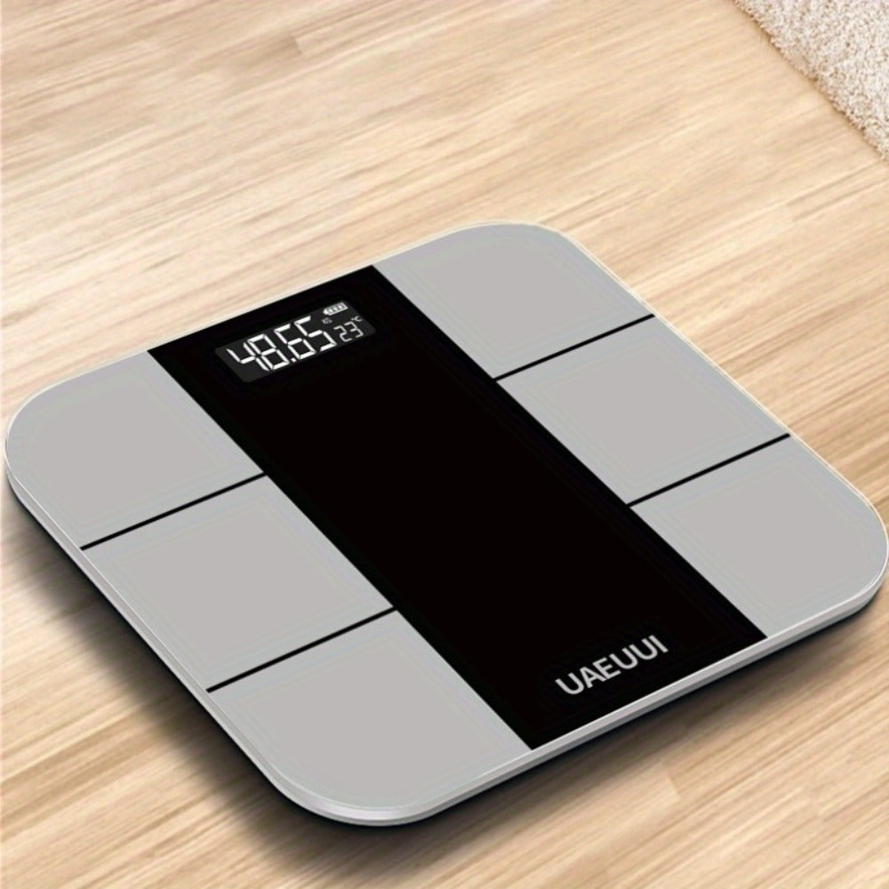 Smart Body Fat Scale with Wireless App Sync ¨C Digital Bathroom Scale, Body Composition Tracker, Battery-Powered, Compact Design for Home & Bathroom, Easy Placement, Gray