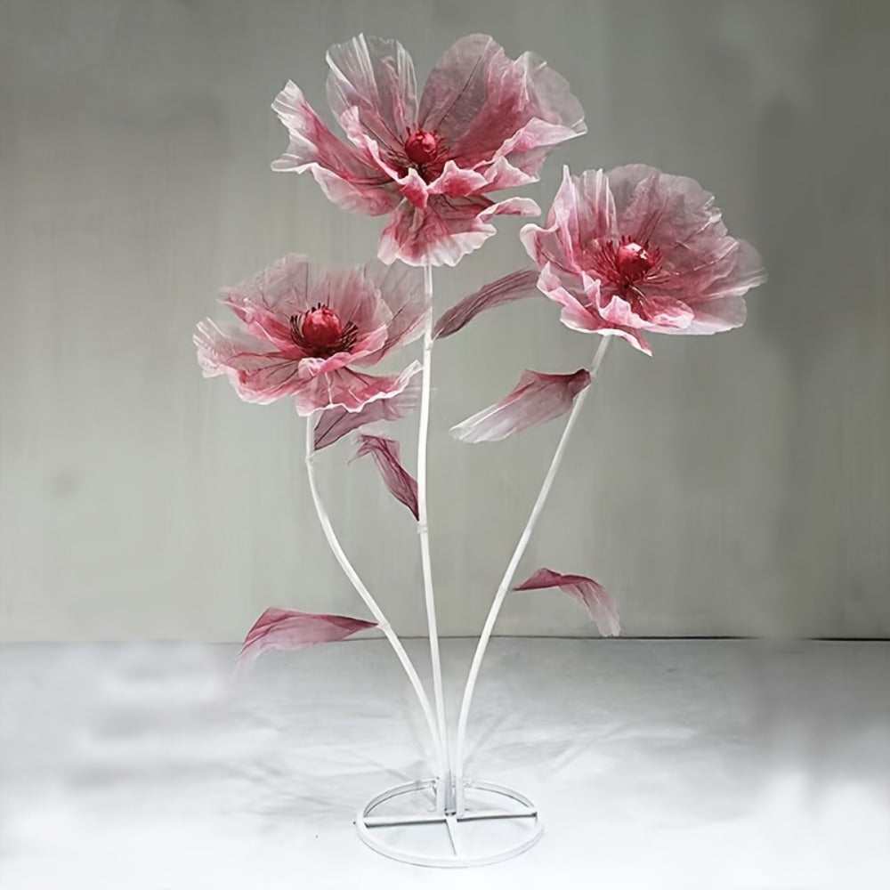 Artificial Silk Peony Flowers Giant Set of 3 Large Fake Flowers with Base & Branches for Wedding, Birthday Party, Home Decor & Window Display ¨C 8 Colors