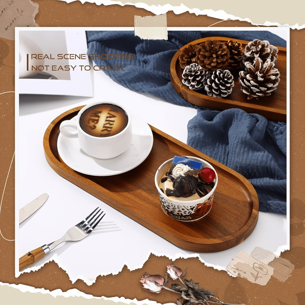 Wood Serving Tray Set ¨C Oval Wooden Charcuterie Boards & Serving Platters for Cheese, Snacks, Bread, Fruit & Appetizers ¨C Party, Buffet, Barbecue & Kitchen Decor