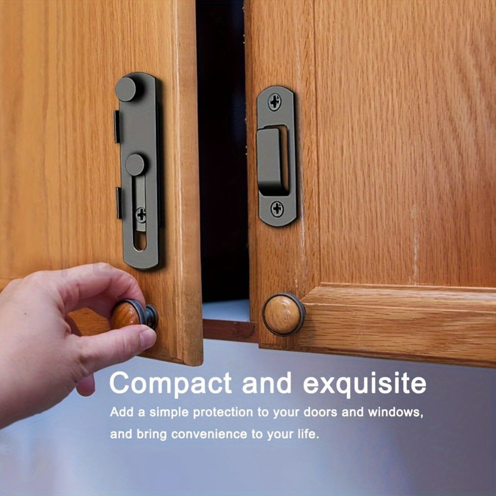 Stainless Steel Door Bolt Lock 180¡ã Flip Latch ¨C Set of 4 Heavy Duty Security Locks with 2 Keys for Garage Stable Bathroom Outdoor Gate Shed Fence Home Door