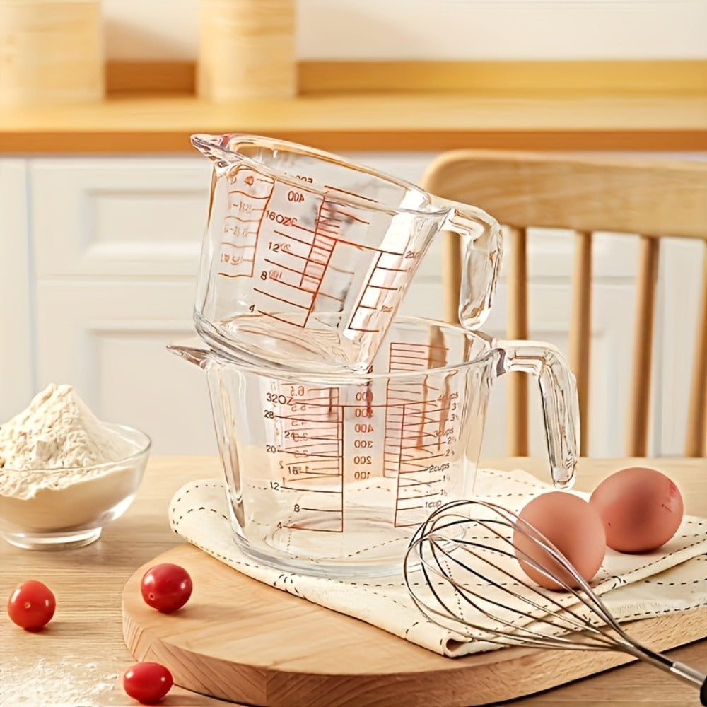 Glass Measuring Cups Set ¨C Food Grade Borosilicate Measuring Cup with Handle & Spout, Microwave & Oven Safe, for Home Baking, Cooking & Kitchen Use, Available in 10oz, 17oz, 34oz & 3-Piece Set