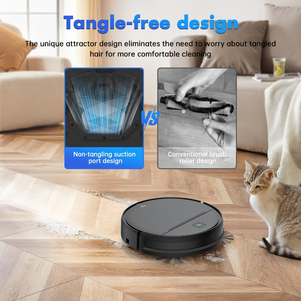 Robot Vacuum Cleaner 5000Pa 3-in-1 Sweep Vacuum Mop with Auto Charging App Voice Control Fixed-Point Cleaning Water Tank Dust Box Smart Home Floor Cleaner for Carpet Hard Floor Pet Hair
