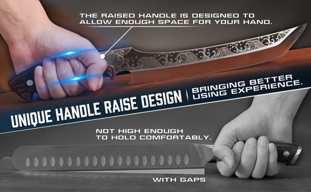 Carving Knife 8.86 Inch High Carbon Steel Brisket Knife Full Tang Ergonomic Handle with Leather Sheath Razor Sharp Meat Cutting Slicing BBQ Grilling Gift for Men Women