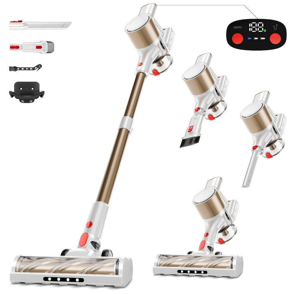 Vertical Vacuum Cleaner 55-70Kpa 3-Speed Adjustment with LED Floor Brush & Detachable Battery - 45 Min Runtime, Lightweight Handheld for Pet Hair, Carpet & Hard Floors, 7 Colors Available