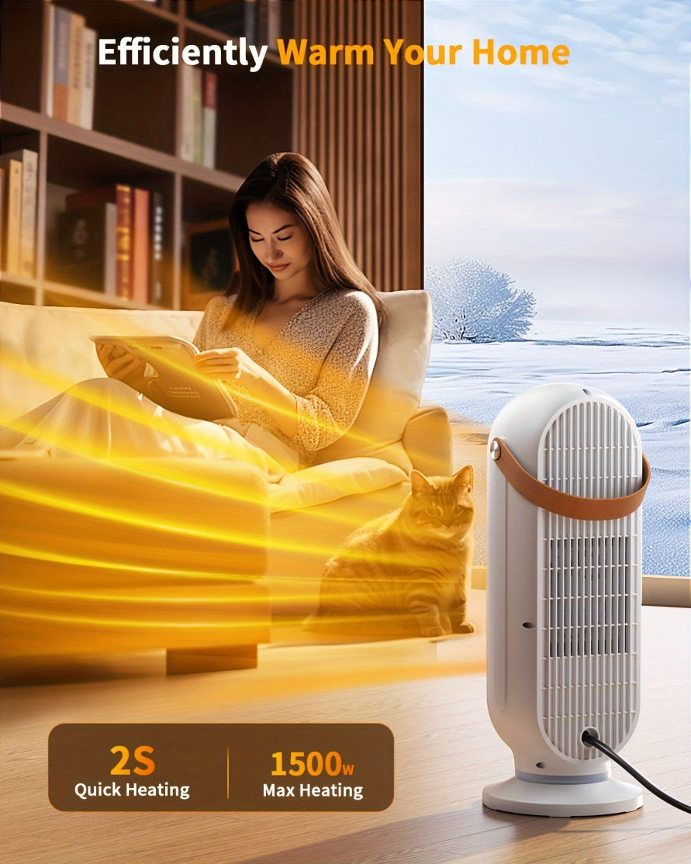 Space Heater 1500W with Remote Control & Digital Display ¨C Portable Electric Heater for Indoor Use, 90¡ã Oscillation, Overheat Protection, Ultra-Quiet Room Heater for Bedroom, Office & Home