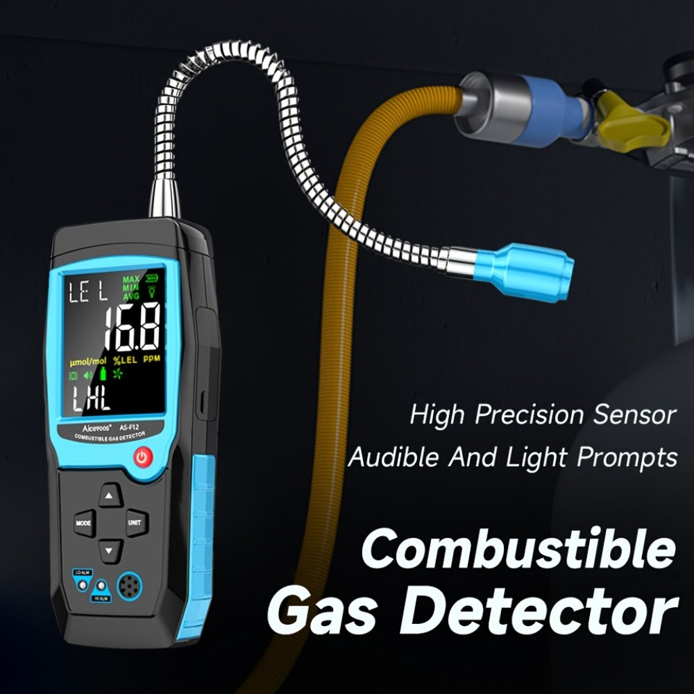 Gas Leak Detector Combustible Gas Detector Aicevoos AS-F12 Natural Gas Methane Tester Sound Light Alarm Electrochemical Sensor Home Industrial Safety