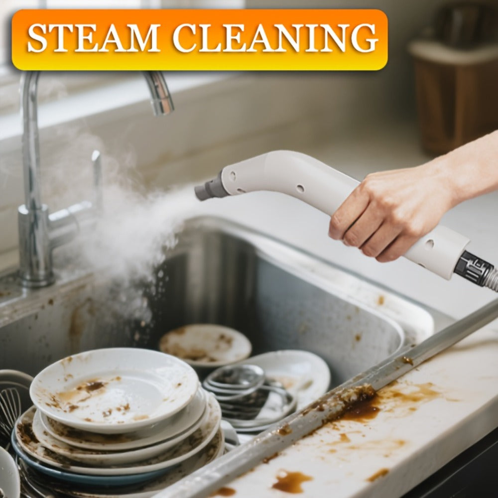 Portable Steam Cleaner 1200W, 2.3Bar High-Pressure Handheld Steam Cleaner 15-Second Heat-Up, 750ML Tank, 9-Piece Accessory Kit for Tile, Grout, Floor, Car, Kitchen & Bathroom Deep Cleaning