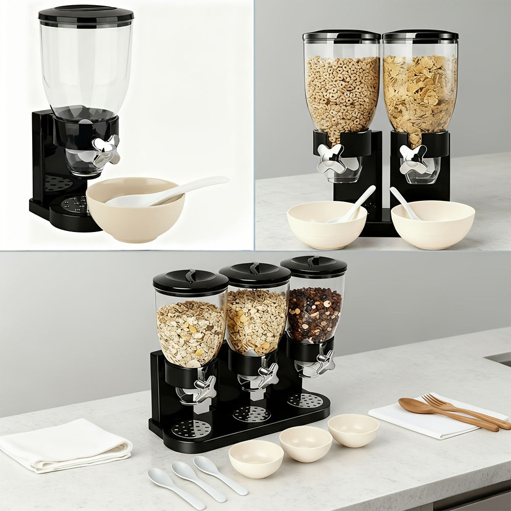 Dry Food Dispenser & Candy Organizer with Spoon Bowl Lid ¨C Countertop Snack Container for Pantry Kitchen 17.5 Oz