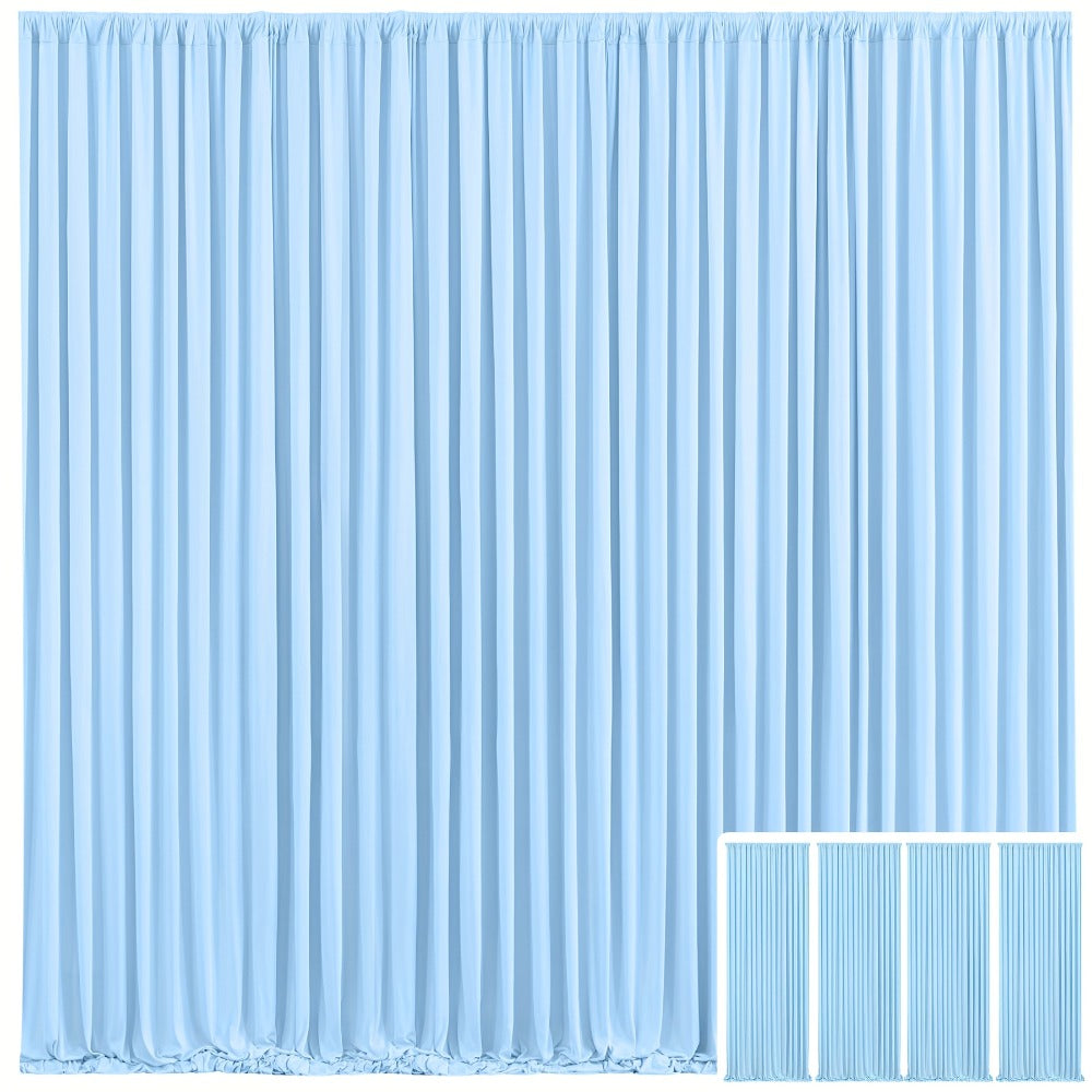 Blackout Backdrop Curtain 4 Pack 5x10 Ft - Heavyweight Nonwoven, Wrinkle-Resistant, Smooth Hanging for Wedding Birthday Baby Shower Party Photography Background Decoration