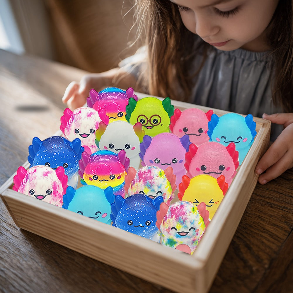 Axolotl Squishy Toys 20 Pack Slow Rise Ice Cream Squishies Individually Wrapped Foam Fidget Sensory Toys for Kids Party Favors Goodie Bags Birthday Gifts Stress Relief