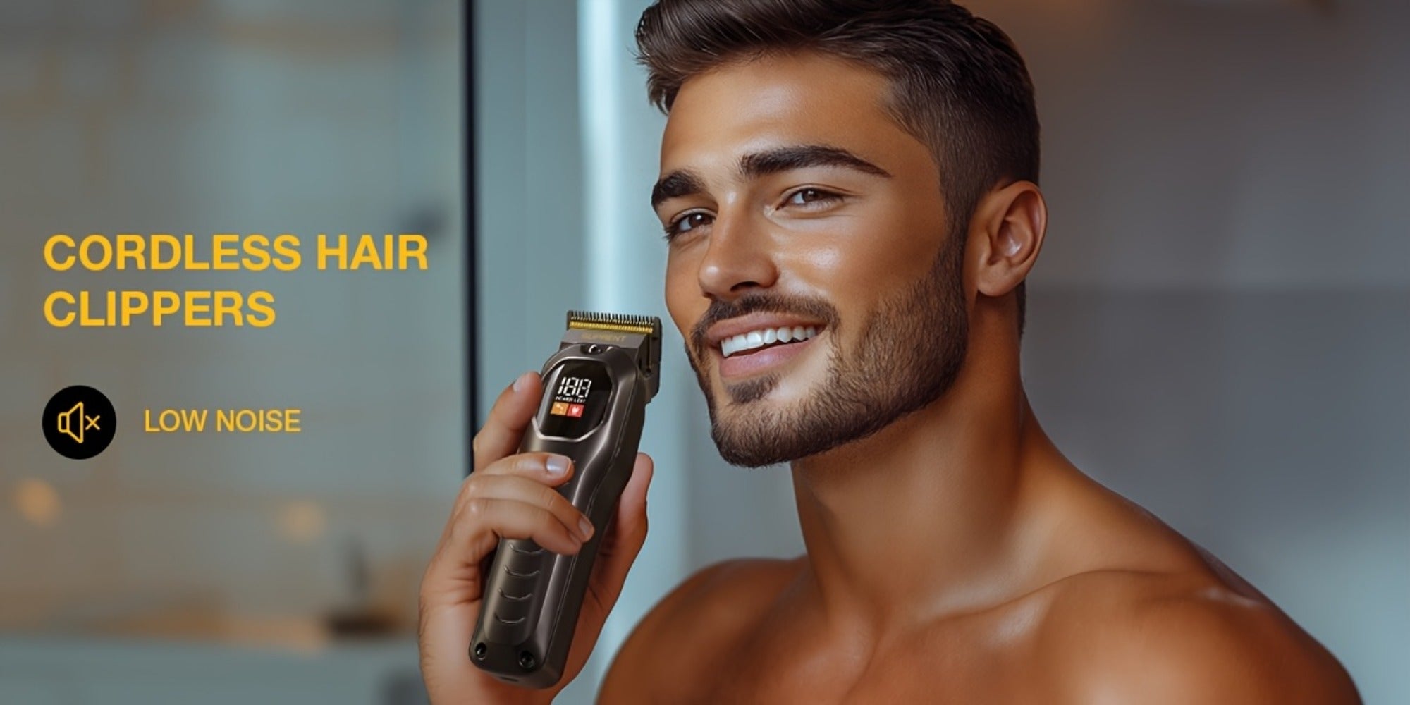 Hair Clippers & Beard Trimmer Set for Men - SUPRENT Professional Cordless Grooming Kit with T-Blade Trimmer, 6000RPM Quiet Motor, LED Display, 6 Guide Combs, Type-C Charging, Home & Barber Use