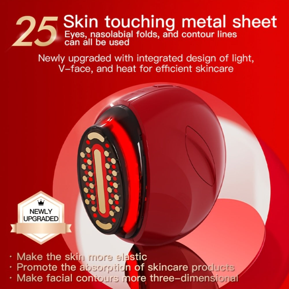 Handheld Beauty Device 3-in-1 Skincare Modes - USB Rechargeable Facial Care Tool with Color Light Therapy, Ergonomic Design, Multifunctional Face Massager for Home Skin Rejuvenation Anti-Aging