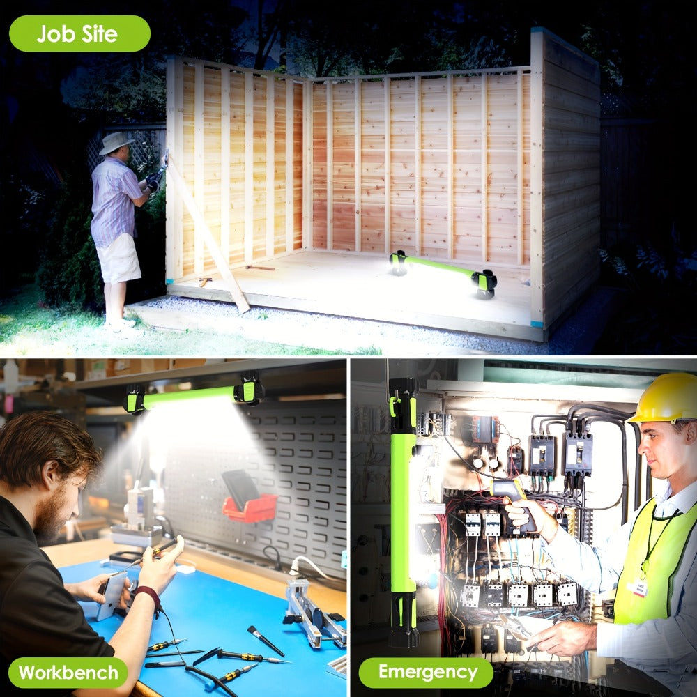LED Work Light 2500LM Rechargeable Magnetic Underhood Inspection Light with 5200mAh Battery & Hooks ¨C Cordless Portable Work Lamp for Mechanics, Car Garage, Workshop & Emergency Use