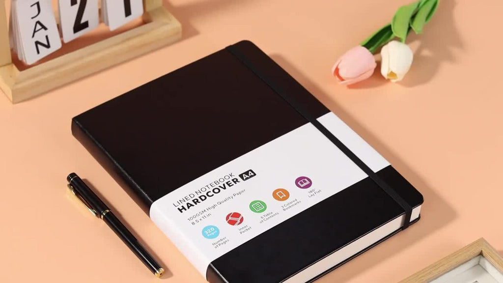 A4 Hardcover Lined Journal Notebook 320 Pages, Faux Leather College Ruled Notebook with 100GSM Thick Pages, 8.5x11 Large Writing Journal for Women Business School