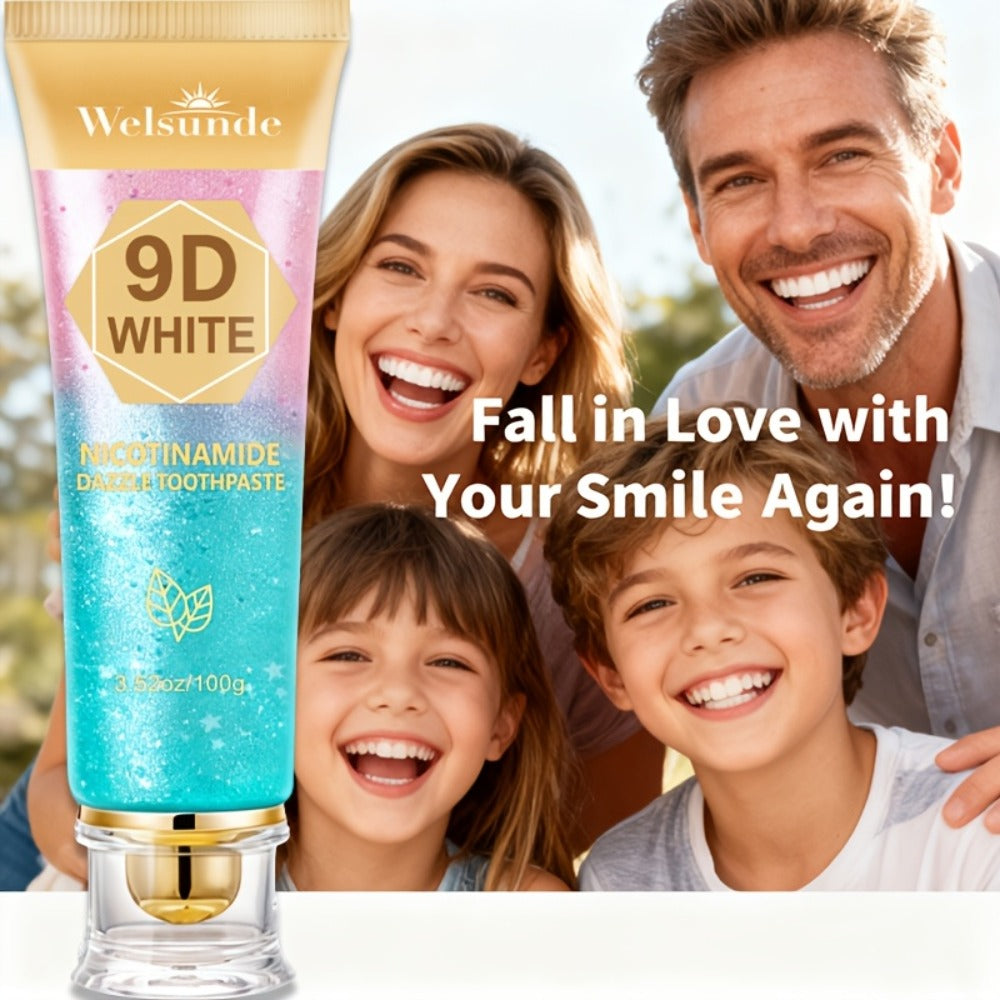 Niacinamide Toothpaste 9D Whitening Toothpaste for Stain Removal Fresh Breath Deep Cleansing Enamel Protection Minty Flavor Gentle on Gums Travel Size Oral Care for Women Men Daily Use
