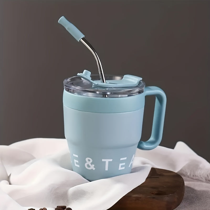 Insulated Stainless Steel Tumbler with Straw & Lid - 16oz Double Wall Vacuum BPA-Free Travel Mug for Hot & Cold Drinks