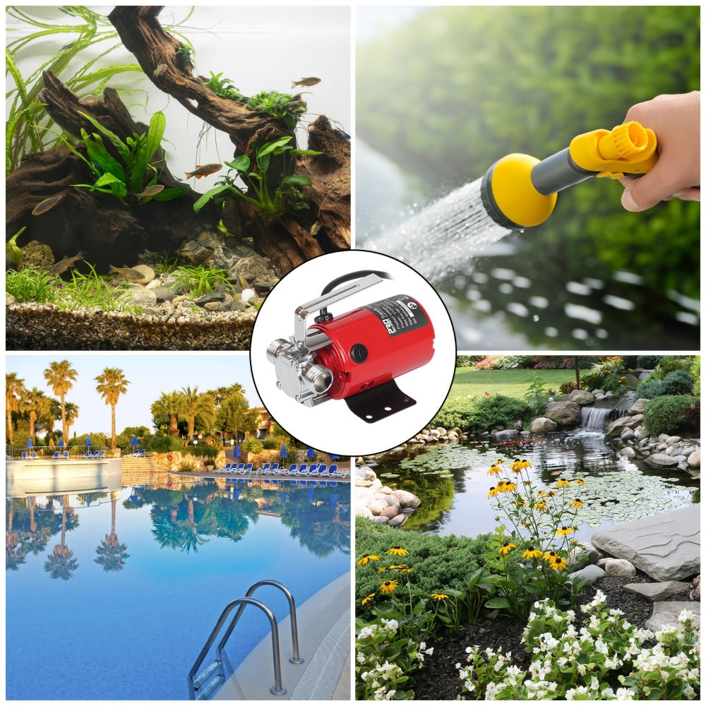 Portable Electric Water Pump 330 GPH ¨C 1/10 HP 120V Heavy Duty Utility Pump with Hose, High-Flow Water Transfer Pump for Pool Drain, Flood Removal, Sump, Aquarium & Household Water Transfer (AC)