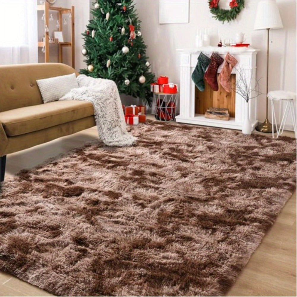 Gradient Color Soft Area Rug - Washable Anti-Slip Shaggy Fluffy Carpet for Living Room & Bedroom | Modern Machine-Made Floor Mat in Extra Large Sizes | Cozy Plush Rug in Multiple Colors