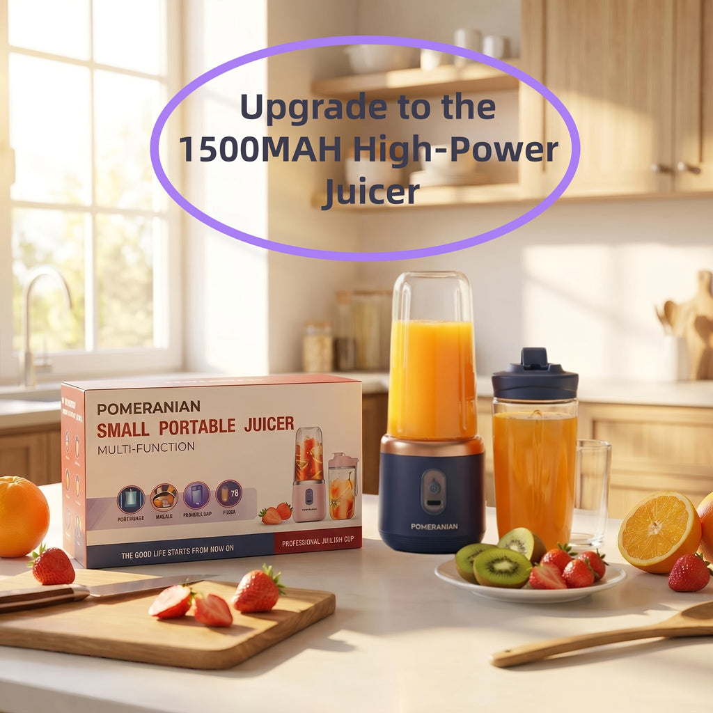 Portable Blender Juicer Double Cup 1500mAh Rechargeable ¨C Food-Grade ABS Multifunctional Fruit Vegetable Juicer | USB Charging Gift Box | Blue Pink White Summer Kitchen Essential