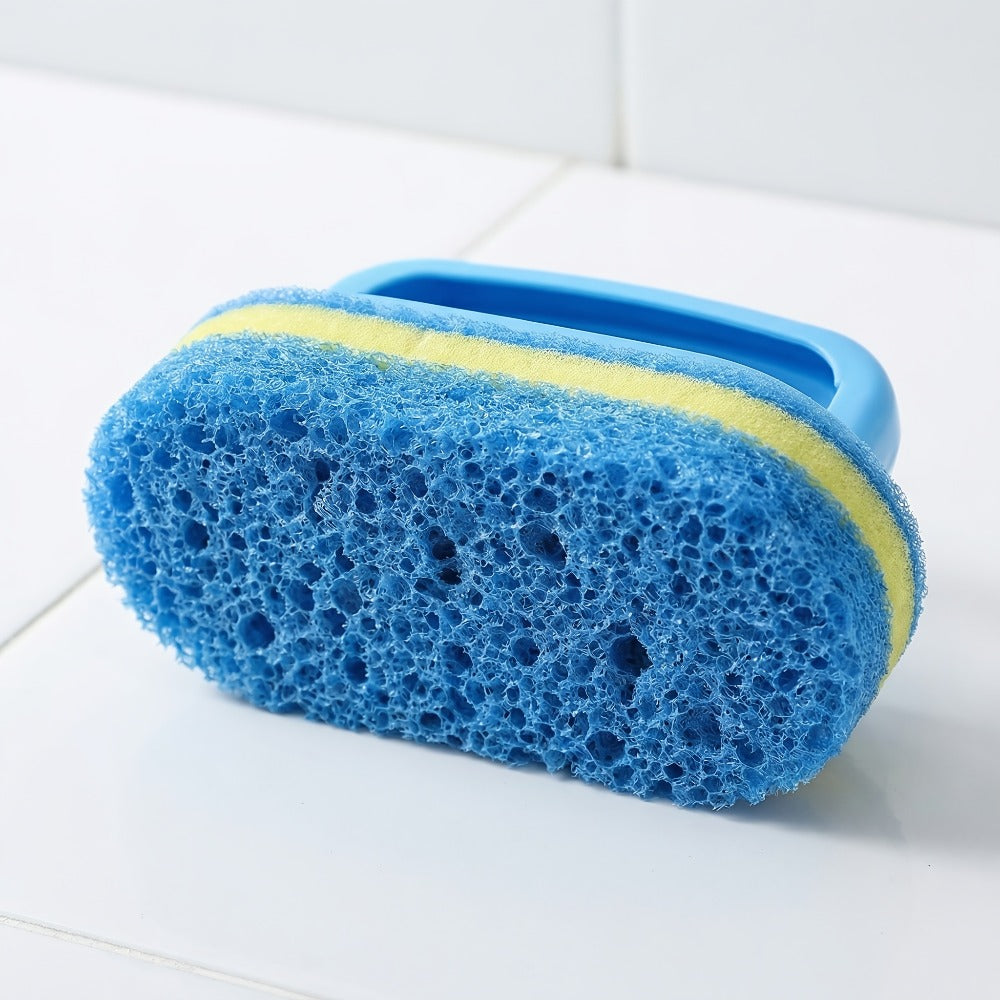 Natural Sponge Cleaning Brushes Set of 5 ¨C Thickened Ergonomic Handle, Quick-Drying, Pill-Free, Multi-Surface Kitchen Bathroom Dishware Pool Scrubber Pads
