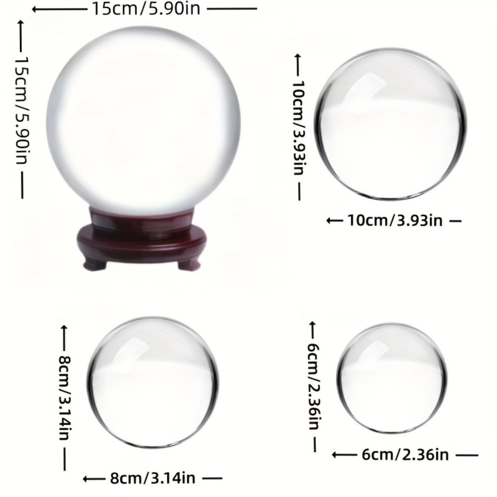 Crystal Ball for Photography Decoration Feng Shui Gift ¨C Transparent Glass Sphere 60mm 80mm 150mm with Base for Magic Lens Ball Home Decor Halloween Valentine Christmas