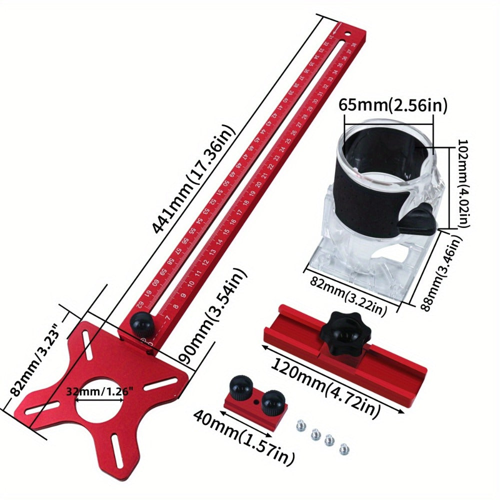 Router Circle Cutting Jig 4-in-1 Aluminum Alloy Woodworking
